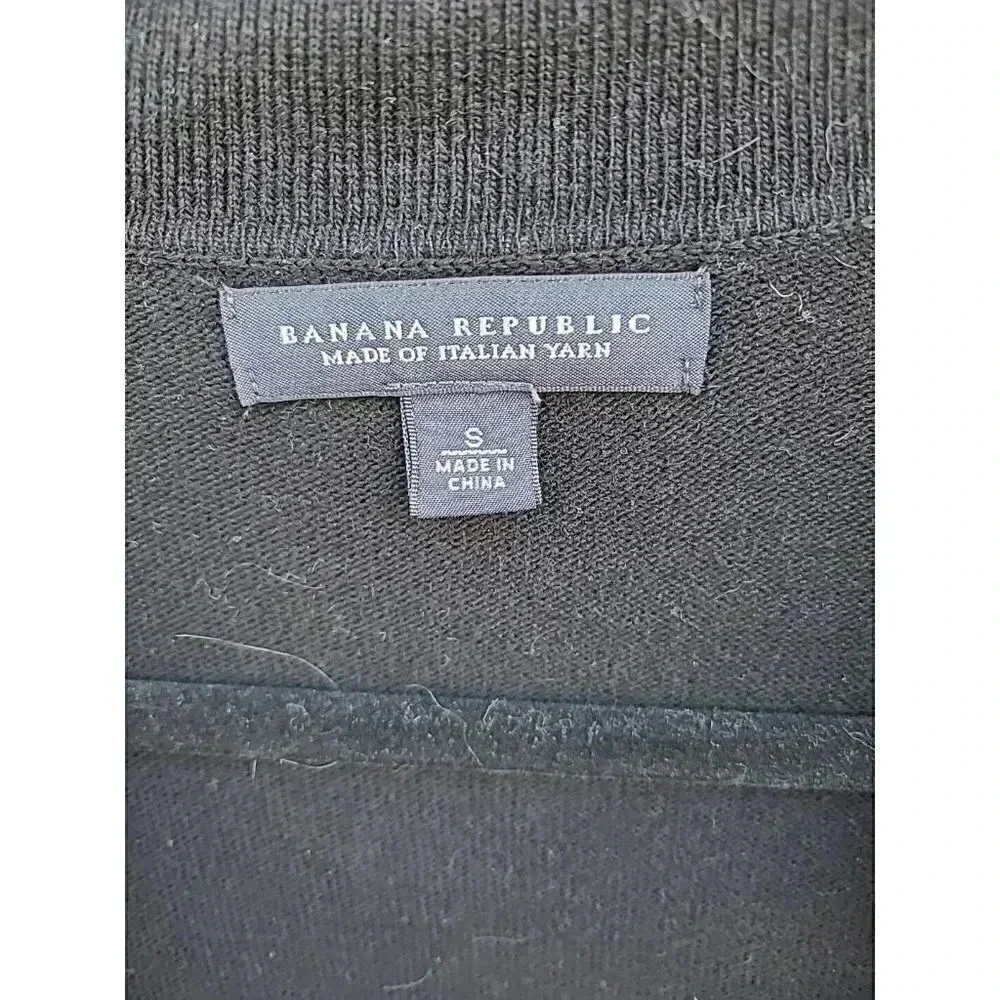 Banana Republic Black Open Front Cardigan Women's Size Small Wool Cashmere Blend
